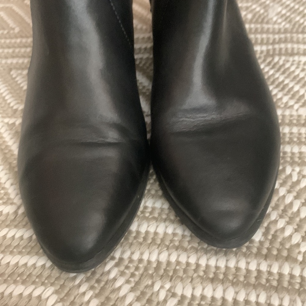 Black Leather Knee High Boots - Picture 9 of 12